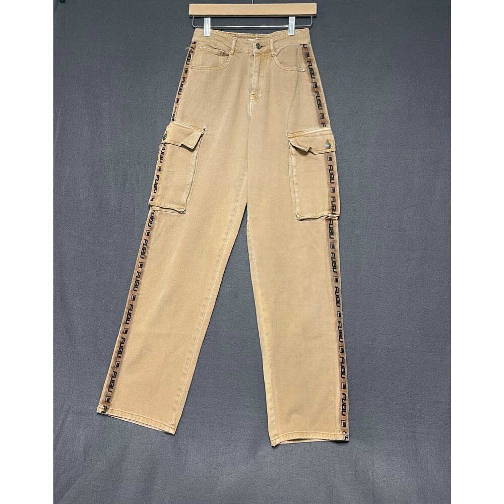 Forever 21 x FUBU collab cargo thrashed jeans sz XS Y2K edgy distressed